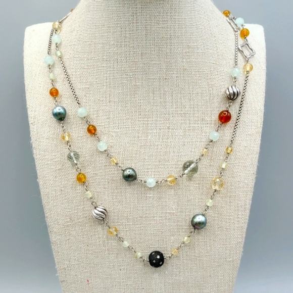 David Yurman Elements Station Necklace With Diamonds - Picture 1 of 2